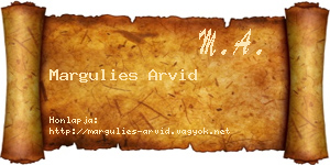 Margulies Arvid névjegykártya